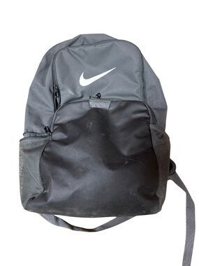 Nike Black and Gray Dual-Panel Backpack with White Swoosh